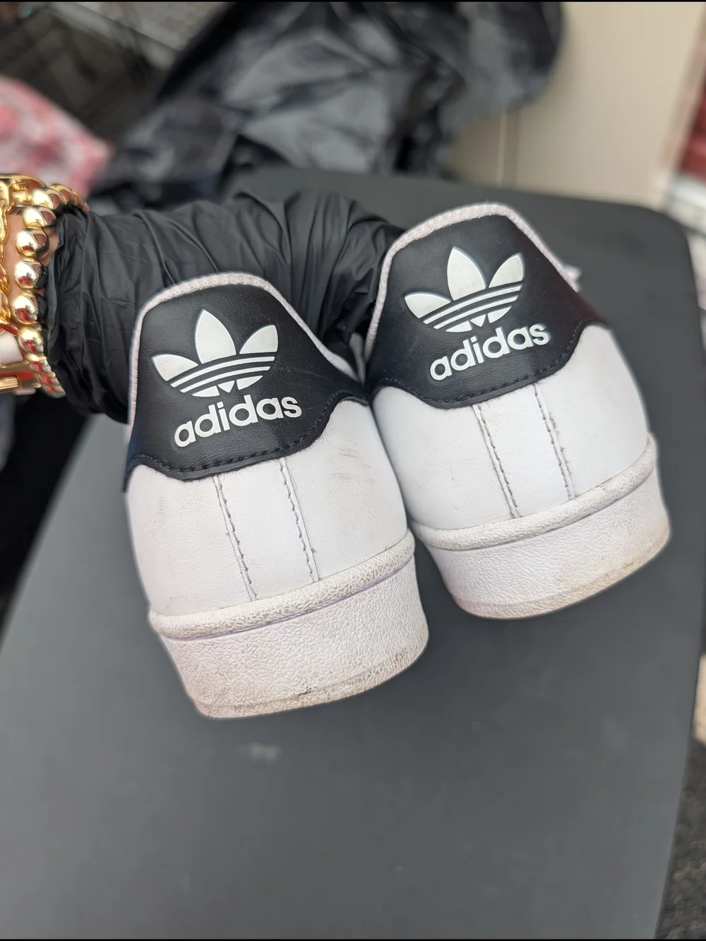 adidas Superstar White & Black Leather Sneakers